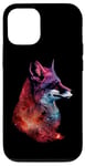 Coque pour iPhone 14 Pro Red Fox Espace Galaxie Espace Cosmique Voie Lactée Art de la faune