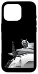 Coque pour iPhone 16 Pro Chat assis sur la moto Hasselblad 501cm 907x et x2d