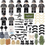 8st Militära minifigurer Bas Ww2 Set +vapen Kit Armé Vapen Soldater Leksaker