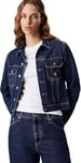 Calvin Klein Jeans Veste en Jean Femme Cropped 90'S Denim Jacket Courte, Bleu (Denim Medium), L