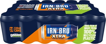 IRN-BRU XTRA, 24 Pack Zero No Sugar & Low Calorie Fizzy Drinks Multipack Cans -