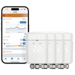 EVE Thermo (Matter) Lot de 4 vannes thermostatiques intelligentes, contrôle Automatique de la température, Amazon Alexa, Apple Home, Samsung SmartThings, Google Home, nécessite Thread Border Router