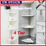 4 Layer Bathroom Shower Bath Caddy Corner Storage Rack Wall Shelf Pole Organizer