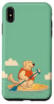 Coque pour iPhone XS Max Planche de stand up paddle en forme de chien mignon