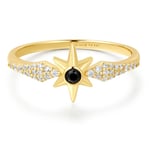 Ania Haie Guld Svart ONYX STAR Ring R061-02G 54