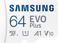 64 GO Carte mémoire Micro-SD Evo Plus 64GB pour téléphones Mobiles Samsung Galaxy A10, A20, A30, A40, A50, A60, A70, A90, A10s, A20s, A30s, A50s, A70s, M10s, M30s