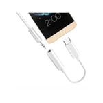 Adaptateur Fil Type C/Jack pour BLACKBERRY KEY ONE Smartphone Audio USB-C Ecouteurs Chargeur Casque (BLANC)