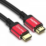 10m High Speed 4K HDMI Lead with Red Aluminium Head-Shell Solid Copper TrueHD