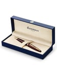 Waterman Carène Marine Amber Ballpoint Pen | Gloss Brown & Black with 23k Gold Clip | Medium Point with Blue Ink Cartridge | Gift Box