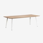 Table De Jardin Rectangulaire En Bois De Teck Et Métal (240x100 Cm) Lowel Blanc