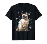 Siamese cat Christmas Tree Light Pajama Siamese cat Xmas T-Shirt