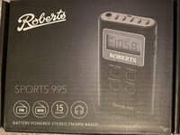 ROBERTS SPORTS 995 FM/AM PERSONAL RADIO.  BRAND NEW IN ORIGINAL BOX PACKED.