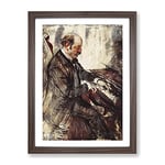 Giovanni Boldini The Pianist By Giovanni Boldini Classic Painting Framed Wall Art Print, Ready to Hang Picture for Living Room Bedroom Home Office Décor, Walnut A4 (34 x 25 cm)