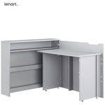 Lenart Work Concept CW-01P bureau extensible avec étagères - côté droit - plateau 100 cm gris mat