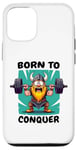 Coque pour iPhone 12/12 Pro Born to Conquer Viking Haltérophilie - Funny Fitness