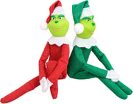 Grinch Doll Christmas Suffed Plush Toy Red Green Monster Elf Ornament for Xmas