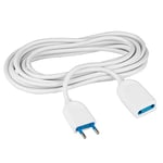 POLY POOL - PP0377.1S Rallonge Électrique Blanche 250V - Câble Électrique Extensible 5 m Fiche Électrique Italienne 10A 2P - Prise Électrique Italienne 10A 2P - Rallonge Électrique Blanche 5 Mètres