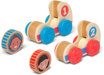 Melissa & Doug GO Tots Wooden Race Cars (2 Cars) With Collectible Characters