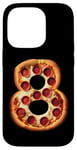 Coque pour iPhone 14 Pro 8e anniversaire Pizza Party Garçons Cheese Kids Pie Eight Bday Boy