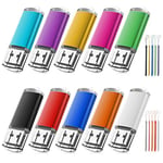 4 Go Cle USB 2.0, EASTBULL Clé USB Lot de 10 Flash Drive Stockage Mémoire Stick avec 10 Cordes