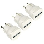 Electraline Adaptateur pour prise électrique Confezione Da 3 Blanc