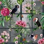 Arthouse Cuban Tropicana Birds Flowers  Butterflies Multi Wallpaper 924408