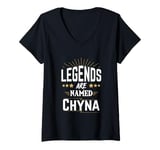 Womens Legends Are Named Chyna V-Neck T-Shirt