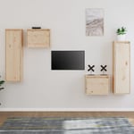 Maison Exclusive - The Living Store - Meubles tv 4 pcs Bois massif de pin - Brun