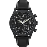 Timex Black Mens Chronograph Watch Waterbury Traditional Fly Back TW2W48000