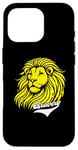 Coque pour iPhone 16 Pro Lion jaune Bravery Lion inspirant mignon