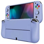 PlayVital ZealProtect Soft Protective Case for Nintendo Switch OLED, Flexible Protector Joycon Grip Cover for Nintendo Switch OLED with Thumb Grip Caps & ABXY Direction Button Caps - Light Violet