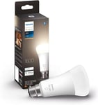 Philips Hue Single Smart Bulb LED 1 Pack Warm White [B22 Bayonet Cap] - 1600 Lumens (100W equivalent) Works with Alexa, Google Assistant and Apple Homekit