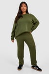 Plus Knitted Crew Neck Jumper Loungewear Set