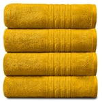 GC GAVENO CAVAILIA Ultra Soft Bath Towels - Egyptian Cotton Bathroom Towel Set - 4 Piece Washable Towels For Spa, Saloon, Ochre