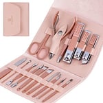 Manicure Set Glamour Gaze Manicure Pedicure Kit Nail Clippers 16 in 1 Professional Stainless Steel Cuticle trimmer Grooming Kit for Men Women with Storage Travel Case