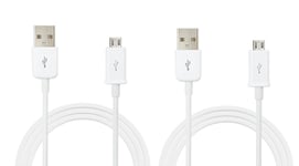 NOVAGO® 2 Câbles Micro USB pour recharger votre WIKO Jerry (Blanc - 1 mètre + 3 mètres )