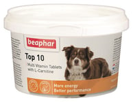 Beaphar Top 10, Hund, Tablett, Benhälsa, Allmän hälsa, Universal, Vitamin A, Vitamin B1, Vitamin B12, Vitamin B2, Vitamin B6, Vitamin E
