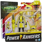 Coffret Pour Power Ranger Jaune 15 cm et Robot Bete Jax Morphin Et Accessoires Figurine Deluxe Super Heros