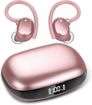 Ecouteur Bluetooth 5.3 Sans Fil Sport, Hi-Fi Stéréo Oreillette Bluetooth Avec 2 Hd Mic, Basses Profondes, Écran Led, Usb-C Charge Rapide, Écouteurs Étanches Ipx7 Pour Le Sport Or Rose[Q737]