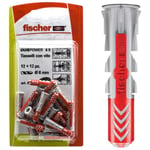 Fischer 537617 cheville dUOPOWER, gris/rouge, 6 x 30 mm, lot de 25 pièces
