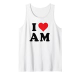 I Heart AM Initials I Love A.M. First And Last Name A M Tank Top