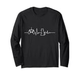 Gamer Cat Heartbeat Video Game Player Computer Games Long Sleeve T-Shirt