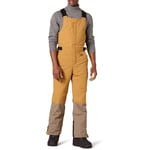 Amazon Essentials Men's Water-Resistant Insulated Snow Bib Dungarees, Gold Light Brown Colour Block, XS