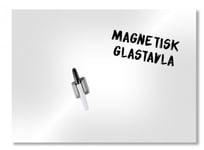 Magnetisk Glastavla (Storlek: 40x60 cm, Färg: Vit)