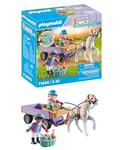 Playmobil 71496 Enfants avec calèche et Poney - Gamme Horses of Waterfall fabriquée avec Plus de 80% de matériaux recyclés ou biosourcés en Moyenne - Univers Horses of Waterfall - Dès 4 Ans