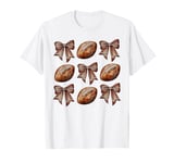 Football Coquette Bow Football Season Game Day Halloween T-Shirt