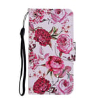Xiaomi Redmi 7A Case Phone Cover Flip Shockproof PU Leather with Stand Magnetic Money Pouch TPU Bumper Gel Protective Case for Google Pixel 10A Wallet Case Peony