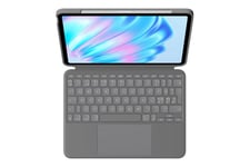 Logitech Combo Touch - tastatur og folio-kasse - med trackpad - QWERTY - nordisk (dansk/finsk/norsk/svensk) - oxford-grå Indgangsudstyr