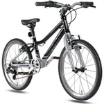 PROMETHEUS BICYCLES PRO® barncykel 20 tum, svart silver SOOT-BLACK