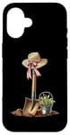 Coque pour iPhone 16 Pelle de jardinage avec nœud Coquette pour la fête des mères